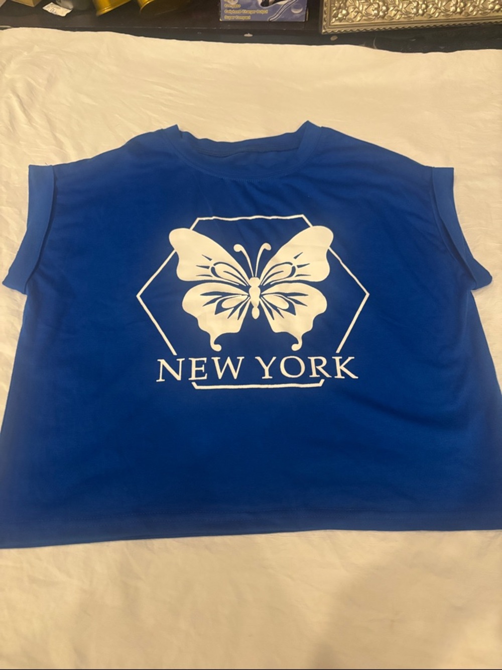 Blue New York Butterfly Graphic Tee